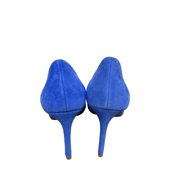 Tory Burch Blue Suede Pointed-Toe Heels 3-Inch Stiletto Size 7.5 - Picture 4 of 13